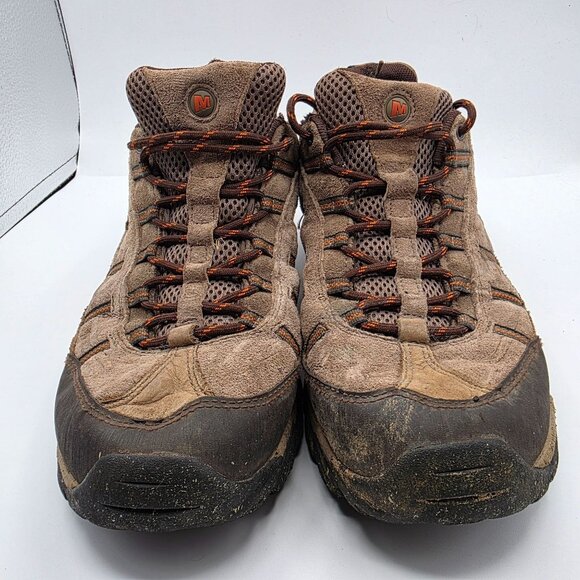 Merrell Boulder Mens Size 10 Brown Shoes Vibram Soles Camping Hiking Trails - Picture 2 of 13